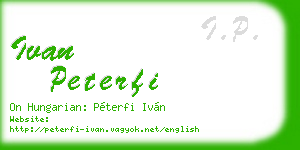 ivan peterfi business card